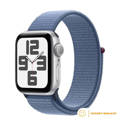 Apple Watch SE 2 (2023) GPS 44mm Silver Aluminum Case with Winter Blue Sport Loop (MREF3)