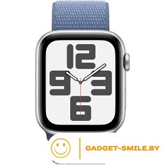 Apple Watch SE 2 (2023) GPS 44mm Silver Aluminum Case with Winter Blue Sport Loop (MREF3)