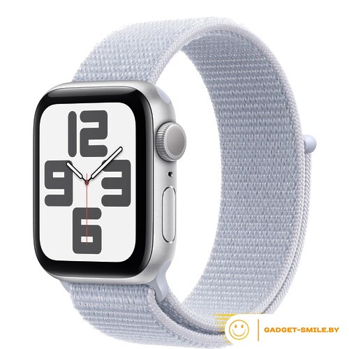 Apple Watch SE 2 (2024) GPS 40mm Silver Aluminium Case with Blue Cloud Sport Loop Band - (MXEE3)