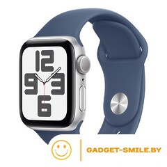 Apple Watch SE 2 (2024) GPS 40mm Silver Aluminium Case with Denim Sport Band - S/M (MXEC3)