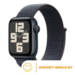 Apple Watch SE 2 (2024) GPS 44mm Midnight Aluminium Case with Ink Sport Loop Band - (MXEP3)