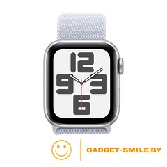 Apple Watch SE 2 (2024) GPS 44mm Silver Aluminium Case with Blue Cloud Sport Loop Band - (MXET3)