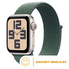 Apple Watch SE 2 (2024) GPS 44mm Starlight Aluminium Case with Lake Green Sport Loop - (MXEW3)