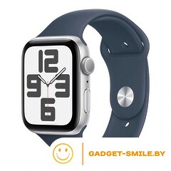 Apple Watch SE 2 (2023) GPS 40mm Silver Aluminum Case with Storm Blue Sport Band - S/M (MRE13)