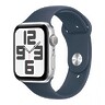 Apple Watch SE 2 (2023) GPS 40mm Silver Aluminum Case with Storm Blue Sport Band - S/M (MRE13)