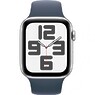 Apple Watch SE 2 (2023) GPS 40mm Silver Aluminum Case with Storm Blue Sport Band - S/M (MRE13)