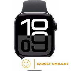 Apple Watch Series 10 GPS 42mm Jet Black Aluminum Case with Black Sport Band - M/L (MWWF3)