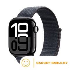 Apple Watch Series 10 GPS 42mm Jet Black Aluminum Case with Ink Sport Loop (MWWG3)