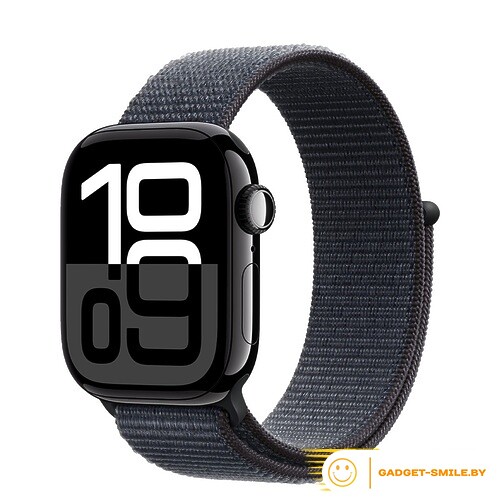 Apple Watch Series 10 GPS 42mm Jet Black Aluminum Case with Ink Sport Loop (MWWG3)