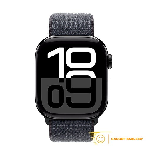 Apple Watch Series 10 GPS 42mm Jet Black Aluminum Case with Ink Sport Loop (MWWG3)