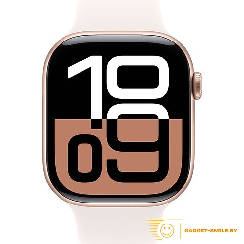 Apple Watch Series 10 GPS 42mm Rose Gold Aluminum Case with Light Blush Sport Band - S/M (MWWH3)