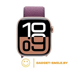 Apple Watch Series 10 GPS 42mm Rose Gold Aluminum Case with Plum Sport Loop (MWWK3)