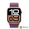 Apple Watch Series 10 GPS 42mm Rose Gold Aluminum Case with Plum Sport Loop (MWWK3)