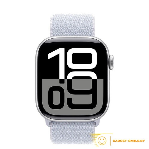 Apple Watch Series 10 GPS 42mm Silver Aluminum Case with Blue Cloud Sport Loop (MWWD3)