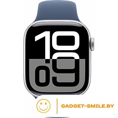 Apple Watch Series 10 GPS 42mm Silver Aluminum Case with Denim Sport Band - S/M (MWWA3)