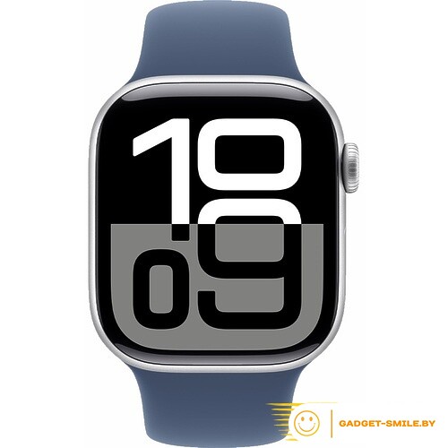 Apple Watch Series 10 GPS 42mm Silver Aluminum Case with Denim Sport Band - S/M (MWWA3)