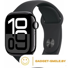 Apple Watch Series 10 GPS 46mm Jet Black Aluminum Case with Black Sport Band - S/M (MWWP3)