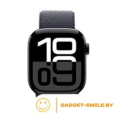 Apple Watch Series 10 GPS 46mm Jet Black Aluminum Case with Ink Sport Loop (MWWR3)