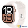 Apple Watch Series 10 GPS 46mm Rose Gold Aluminum Case with Light Blush Sport Band - S/M (MWWT3)
