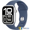 Apple Watch Series 10 GPS 46mm Silver Aluminum Case with Denim Sport Band - S/M (MWWL3)