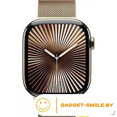 Apple Watch Series 10 GPS + Cellular 42mm Gold Titanium Case with Gold Milanese Loop (MX083)