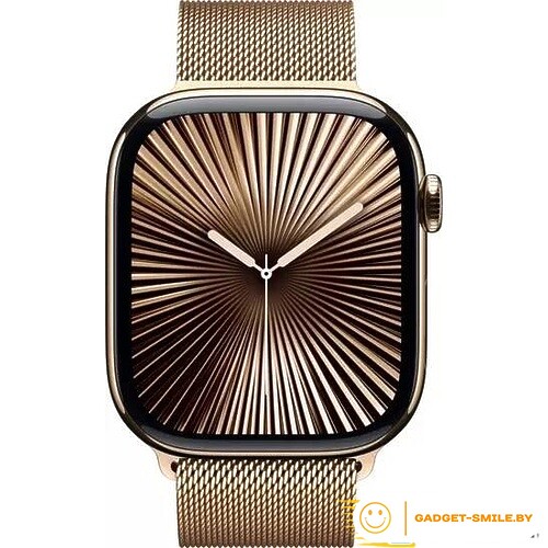 Apple Watch Series 10 GPS + Cellular 46mm Gold Titanium Case with Gold Milanese Loop - S/M (MC7T4)