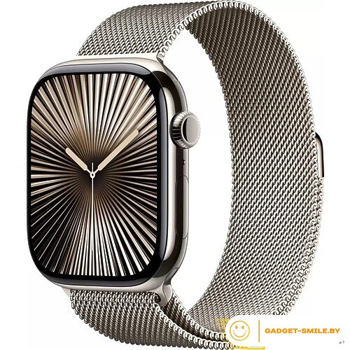 Apple Watch Series 10 GPS + Cellular 46mm Natural Titanium Case with Natural Milanese Loop - M/L (MWYC3)