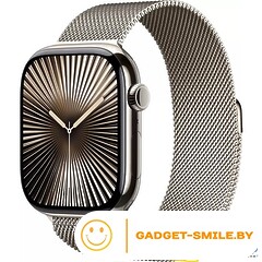 Apple Watch Series 10 GPS + Cellular 46mm Natural Titanium Case with Natural Milanese Loop - S/M (MC7Q4)