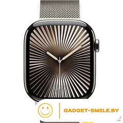 Apple Watch Series 10 GPS + Cellular 46mm Natural Titanium Case with Natural Milanese Loop - S/M (MC7Q4)