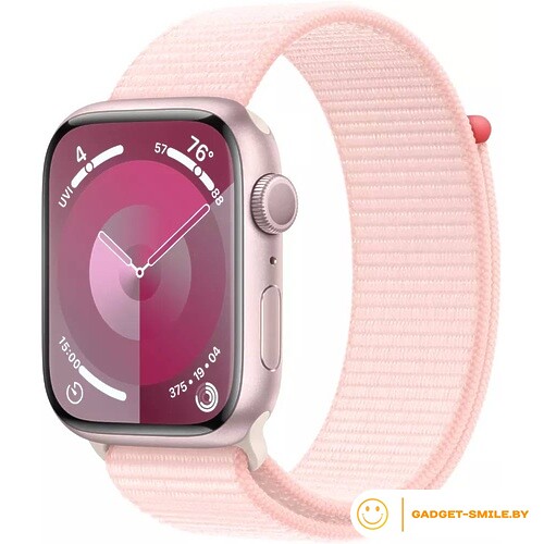 Apple Watch Series 9 GPS 41mm Pink Aluminum Case with Light Pink Sport Loop (MR953)