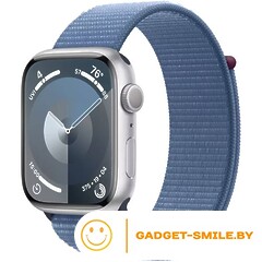 Apple Watch Series 9 GPS 41mm Silver Aluminum Case with Storm Blue Sport Loop (MR923)