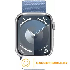 Apple Watch Series 9 GPS 41mm Silver Aluminum Case with Storm Blue Sport Loop (MR923)