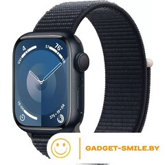 Apple Watch Series 9 GPS 45mm Midnight Aluminum Case with Midnight Sport Loop (MR9C3)