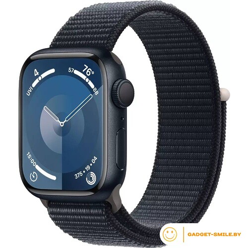 Apple Watch Series 9 GPS 45mm Midnight Aluminum Case with Midnight Sport Loop (MR9C3)