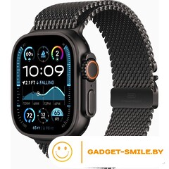 Apple Watch Ultra 2 2024 GPS + Cellular 49mm Black Titanium Case with Black Titanium Milanese Loop - M (MX5U3)