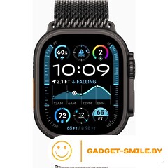 Apple Watch Ultra 2 2024 GPS + Cellular 49mm Black Titanium Case with Black Titanium Milanese Loop - M (MX5U3)