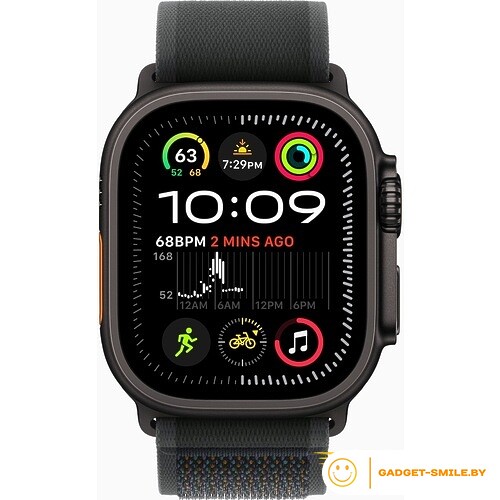 Apple Watch Ultra 2 2024 GPS + Cellular 49mm Black Titanium Case with Black Trail Loop - S/M (MX4U3)