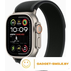 Apple Watch Ultra 2 2024 GPS + Cellular 49mm Natural Titanium Case with Black Trail Loop - S/M (MXTQ3)