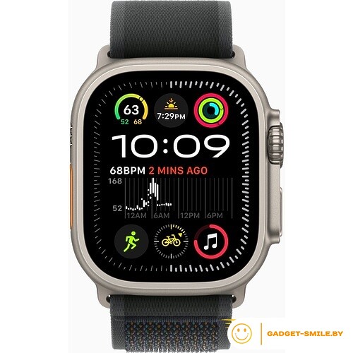 Apple Watch Ultra 2 2024 GPS + Cellular 49mm Natural Titanium Case with Black Trail Loop - S/M (MXTQ3)