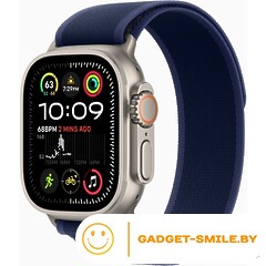 Apple Watch Ultra 2 2024 GPS + Cellular 49mm Natural Titanium Case with Blue Trail Loop - M/L (MX4L3)