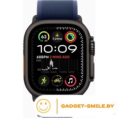 Apple Watch Ultra 2 2024 GPS + Cellular 49mm Black Titanium Case with Blue Trail Loop - M/L (MYQ83)