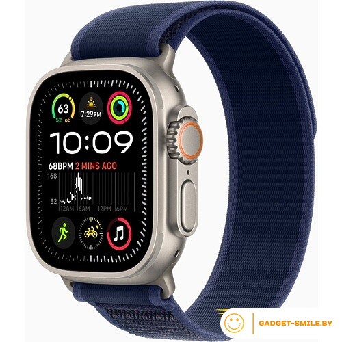 Apple Watch Ultra 2 2024 GPS + Cellular 49mm Natural Titanium Case with Blue Trail Loop - S/M (MX4J3)