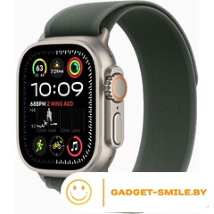Apple Watch Ultra 2 2024 GPS + Cellular 49mm Natural Titanium Case with Green Trail Loop - S/M (MXTN3)