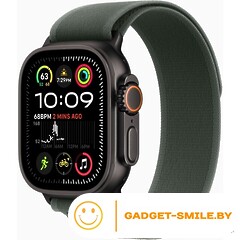 Apple Watch Ultra 2 2024 GPS + Cellular 49mm Black Titanium Case with Green Trail Loop - S/M (MYQ33)
