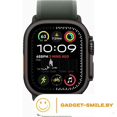 Apple Watch Ultra 2 2024 GPS + Cellular 49mm Black Titanium Case with Green Trail Loop - S/M (MYQ33)