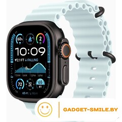 Apple Watch Ultra 2 2024 GPS + Cellular 49mm Black Titanium Case with Ice Blue Ocean Band (MYP83)