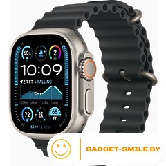 Apple Watch Ultra 2 2024 GPS + Cellular 49mm Natural Titanium Case with Black Ocean Band (MXTL3)