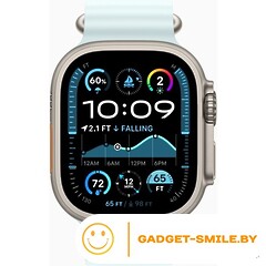 Apple Watch Ultra 2 2024 GPS + Cellular 49mm Natural Titanium Case with Ice Blue Ocean Band (MXTF3)