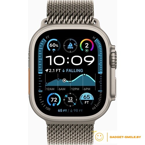 Apple Watch Ultra 2 2024 GPS + Cellular 49mm Natural Titanium Case with Natural Titanium Milanese Loop - S (MX4M3)