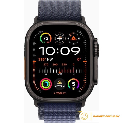 Apple Watch Ultra 2 2024 GPS + Cellular 49mm Black Titanium Case with Navy Alpine Loop - L (MYPY3)
